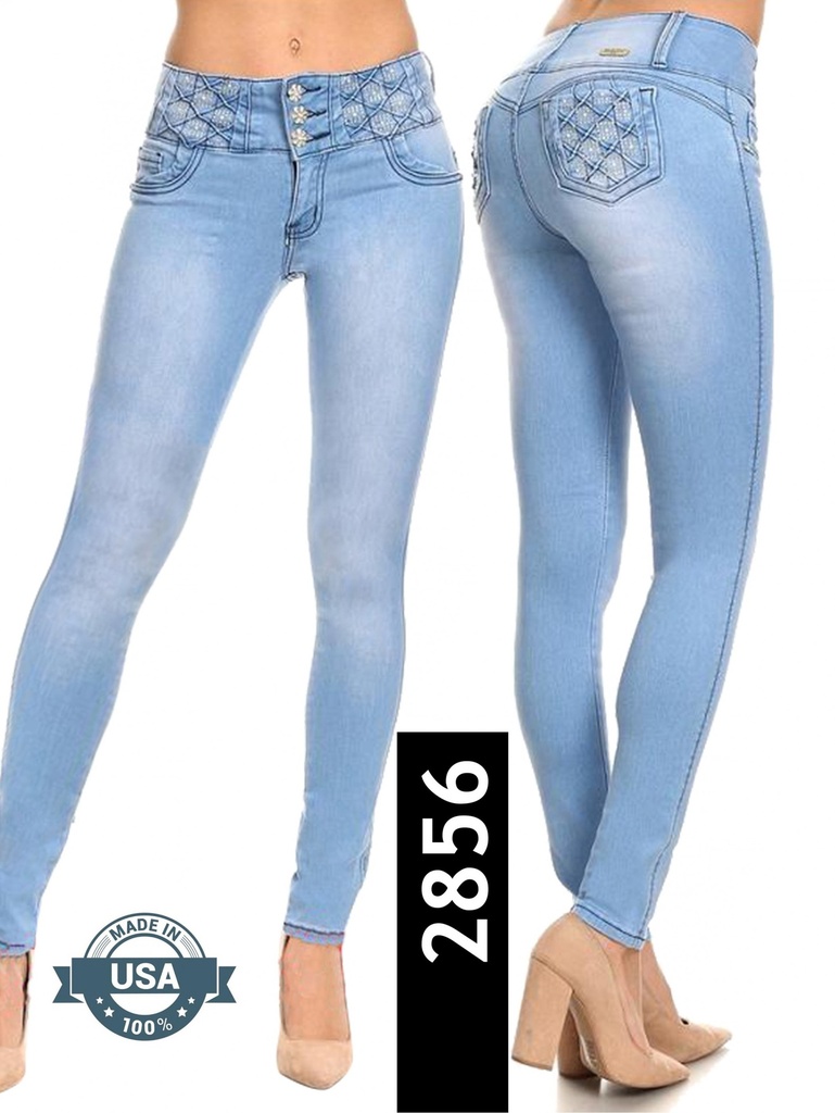 Women's Light Wash Butt Lift Skinny Jeans 2856