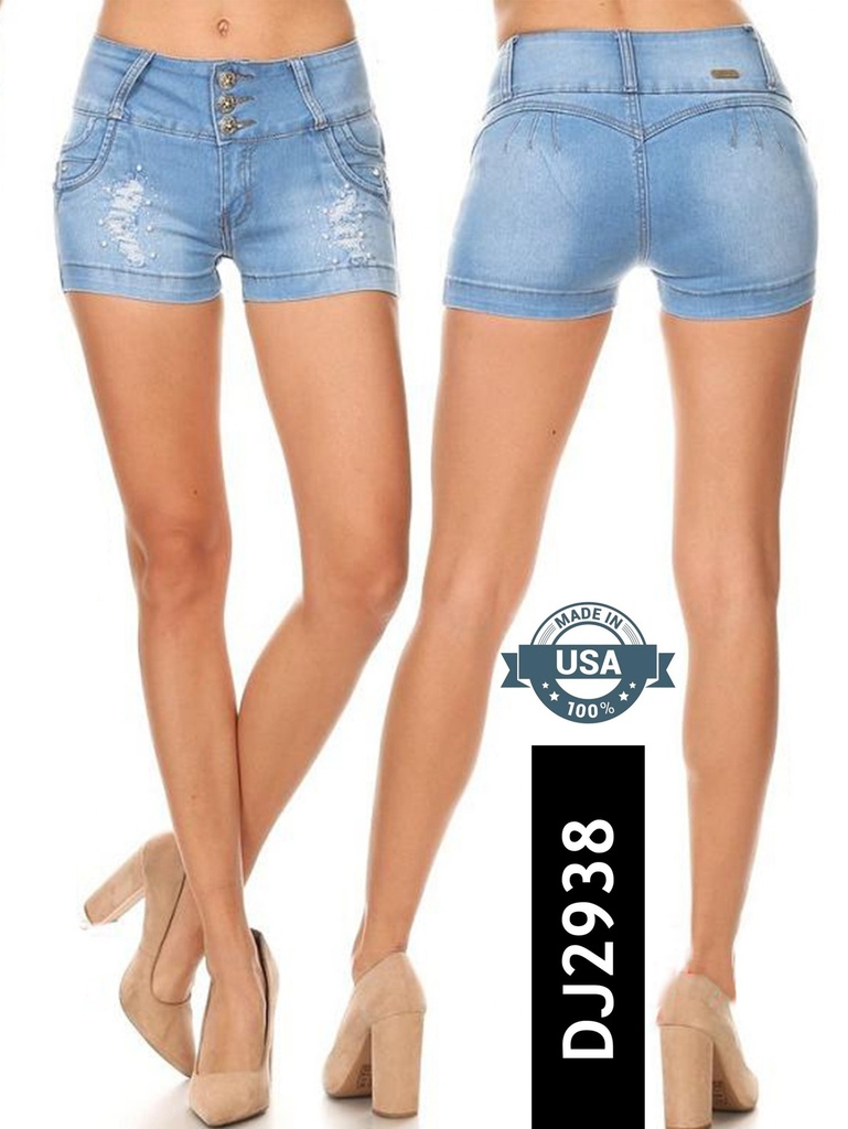 [108293800] Short Mezclilla Rasgada Lavado Claro para Mujer DJ2938