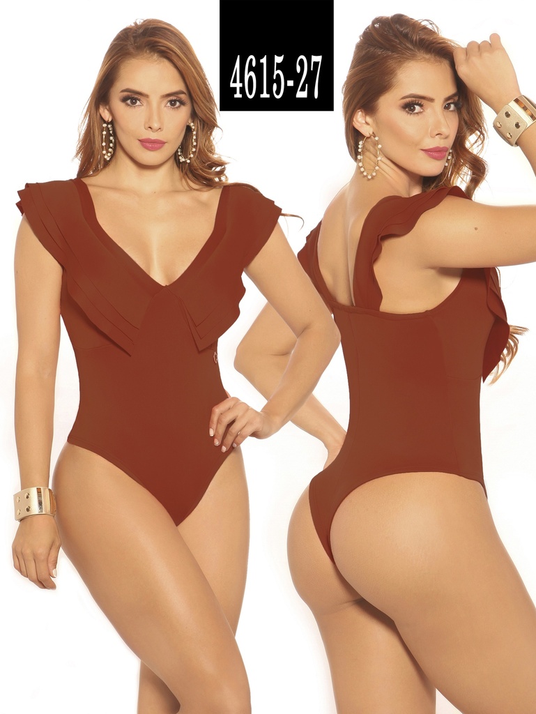 [252461527S] Body Mangas con Volantes Café para Mujer 4615-27