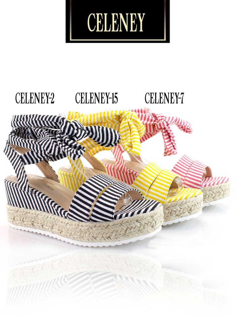 [200CELENY1510] Plataformas Plataforma Espadrille con Moño Rayas con Moño para Mujer Celeney