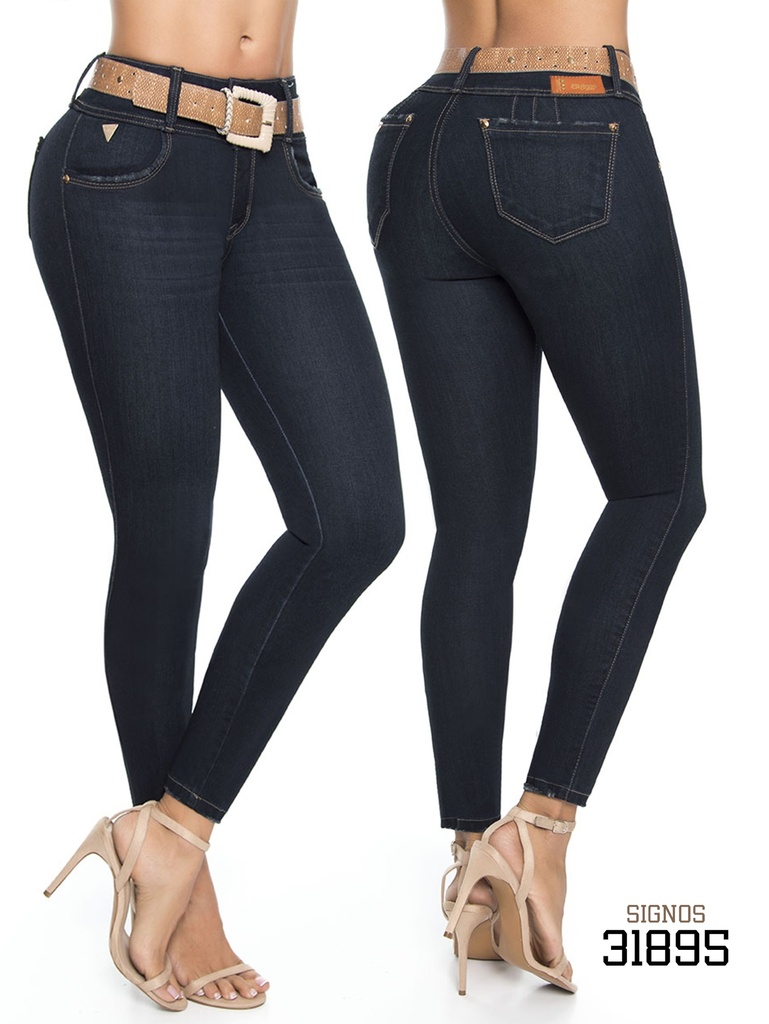 [2963189503] Women's Dark Navy Butt Lift Skinny Jeans 3189S