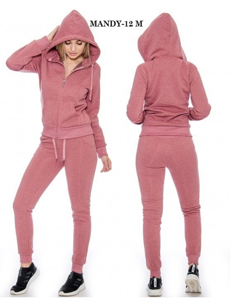 Conjunto Deportivo Sudadera con Cierre y Jogger Rosa Palo para Mujer Mandy-12 M