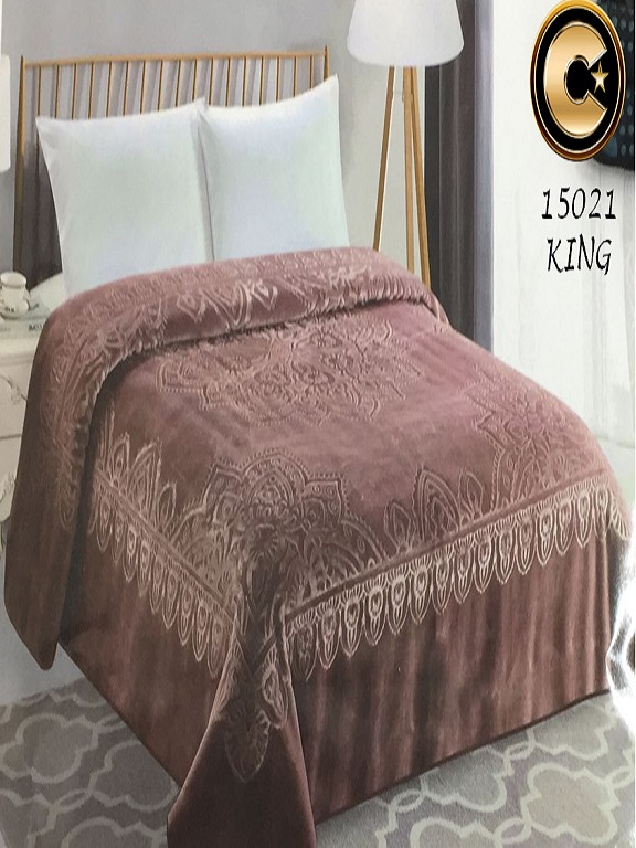 [27215021K] Cobija Tamaño King de Felpa Café para Mujer 15021