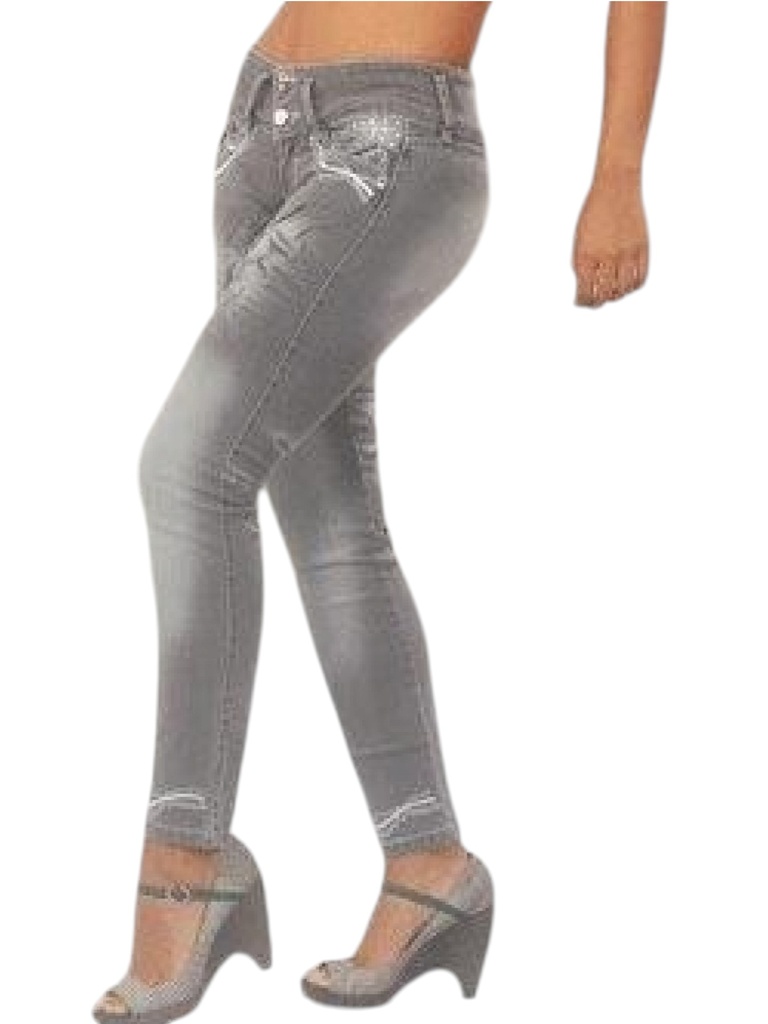 [102713203] Jeans Levantacola Ajustados Lavado Gris para Mujer 102713203