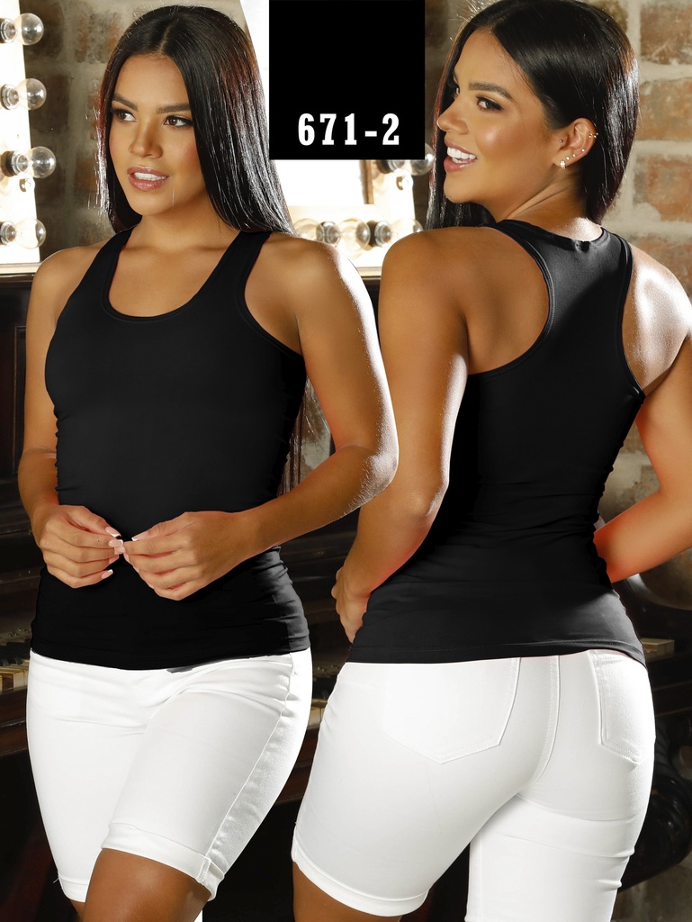 Women's Black Racerback Top 671-2