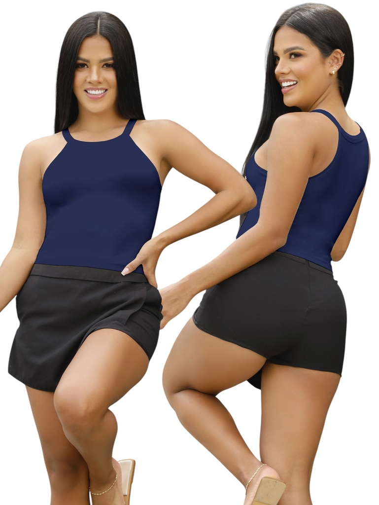 Women's Navy Halter Top 677-11