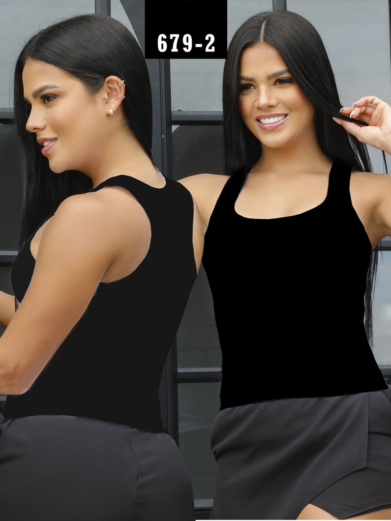 Women's Black Racerback Top 679-2