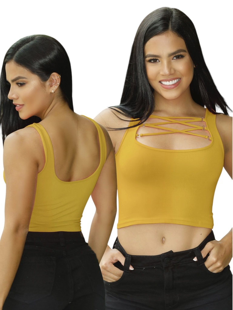 Women's Mustard Strappy Top 690-25
