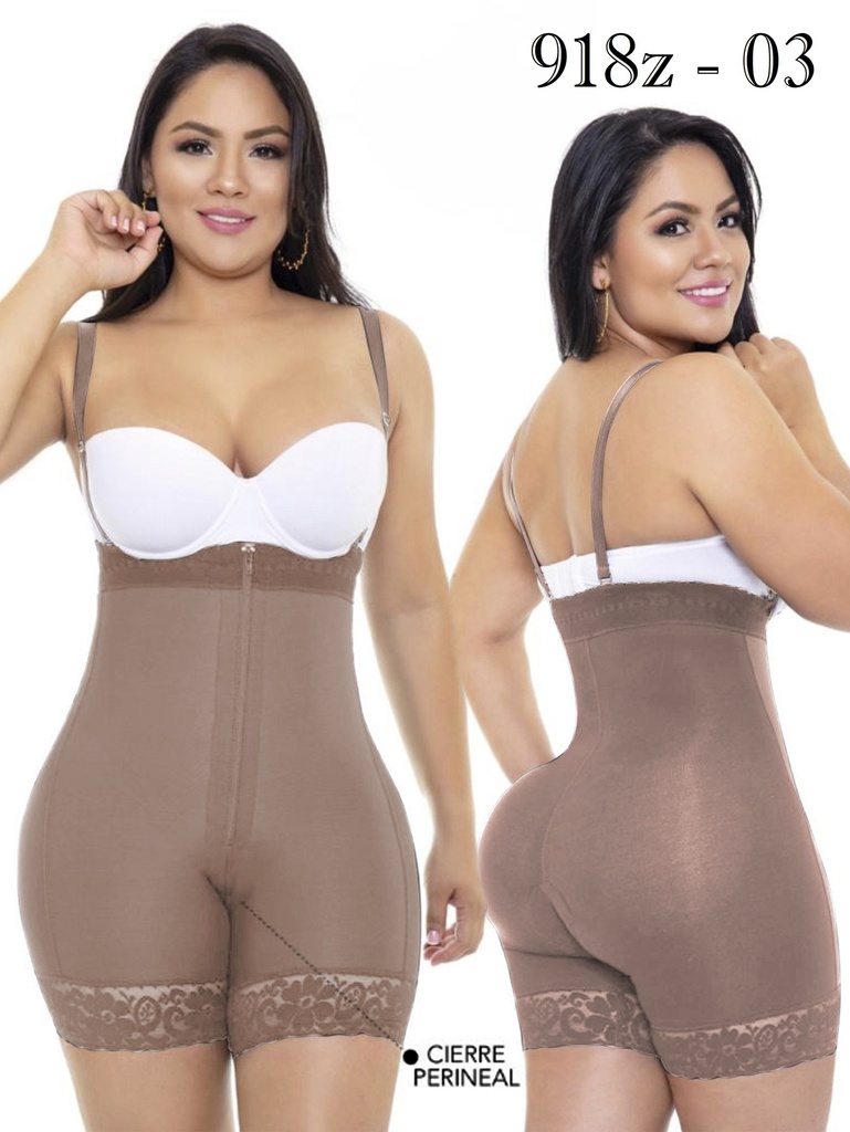 [230918ZXXL03] Faja Moldeadora Faja Cintura Alta con Tirantes Mocha para Mujer 918Z-03