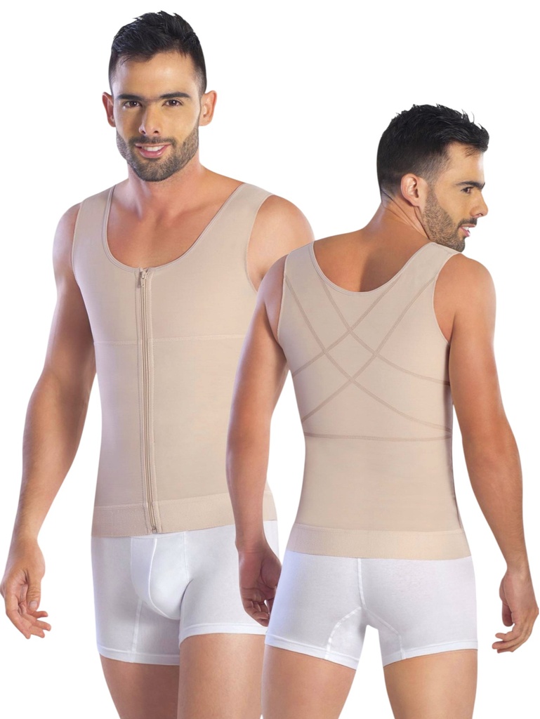 [1108121XS02] Men's Lined Camisole with Zipper