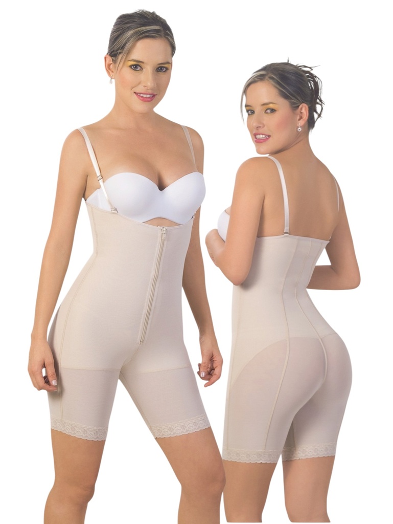 [1109107XS02] Faja Moldeadora Faja Media Pierna Busto Abierto Beige para Mujer 9107