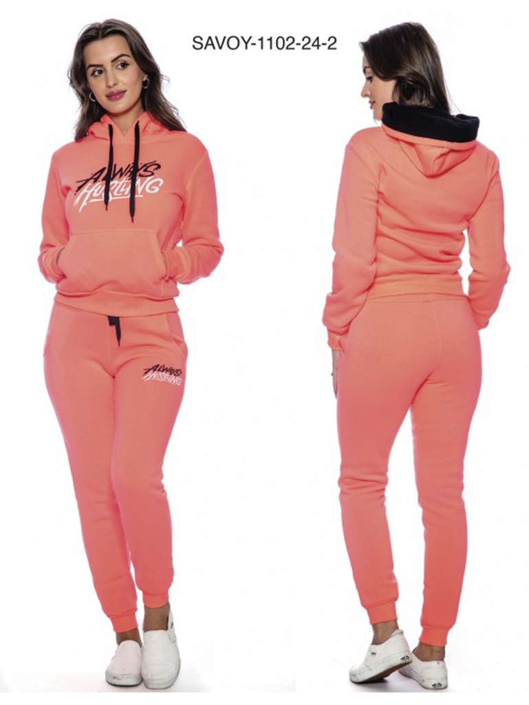 Women's Coral Hoodie & Joggers Activewear Set Savoy-1102-24-2