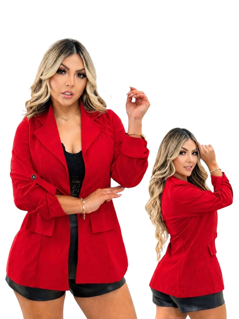 [3772453S] Women's Red Blazer 245-3 (S)