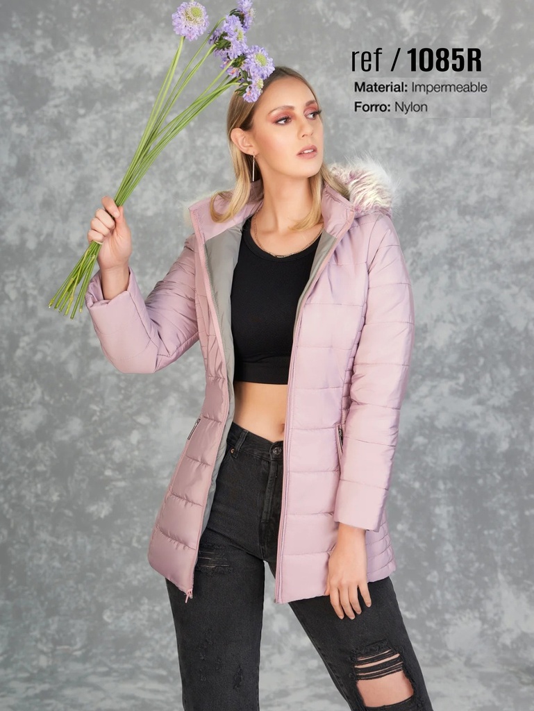 Women's Lilac Hooded Puffer Parka Jacket 1085R