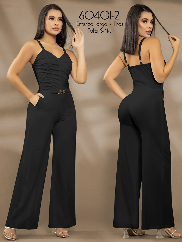 [248604012S] Women's Black Wide Leg Cami Jumpsuit Jumpsuit 60401-2