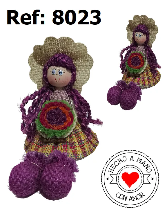 [3668023] Muñeca Artesanal Morada para Mujer 8023