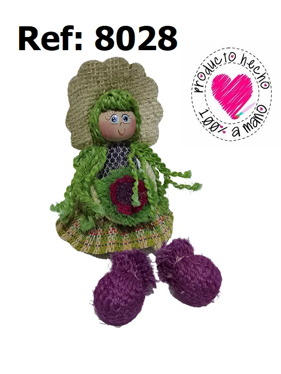 [3668028] Women's Green Hair Handmade Artisan Doll 8028