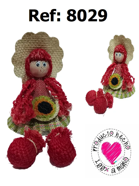 [3668029] Muñeca Artesanal Roja para Mujer 8029