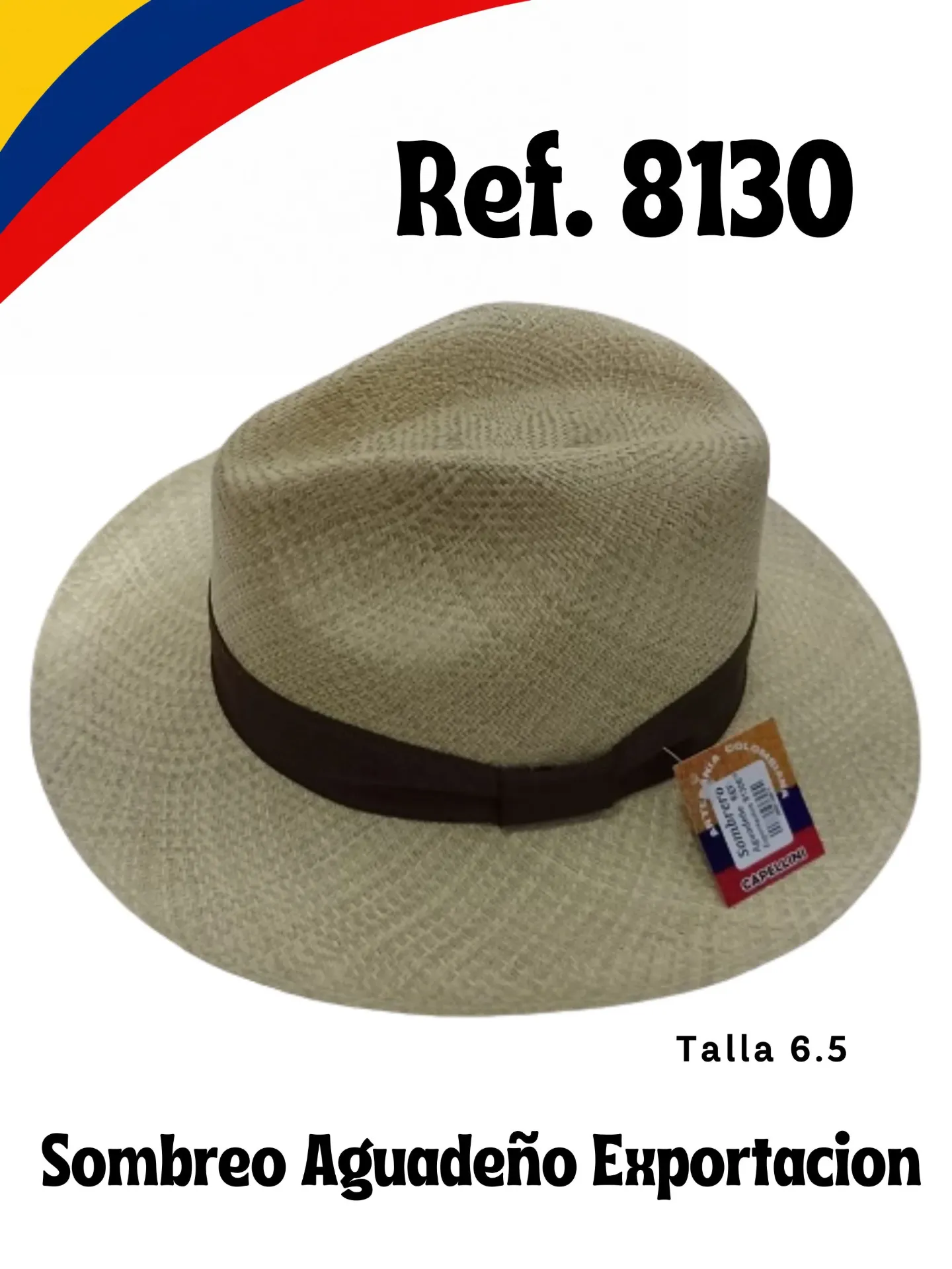 [36681306.5] Women's Tan Aguadeño Export Grade Panama-Style Straw Hat 8130