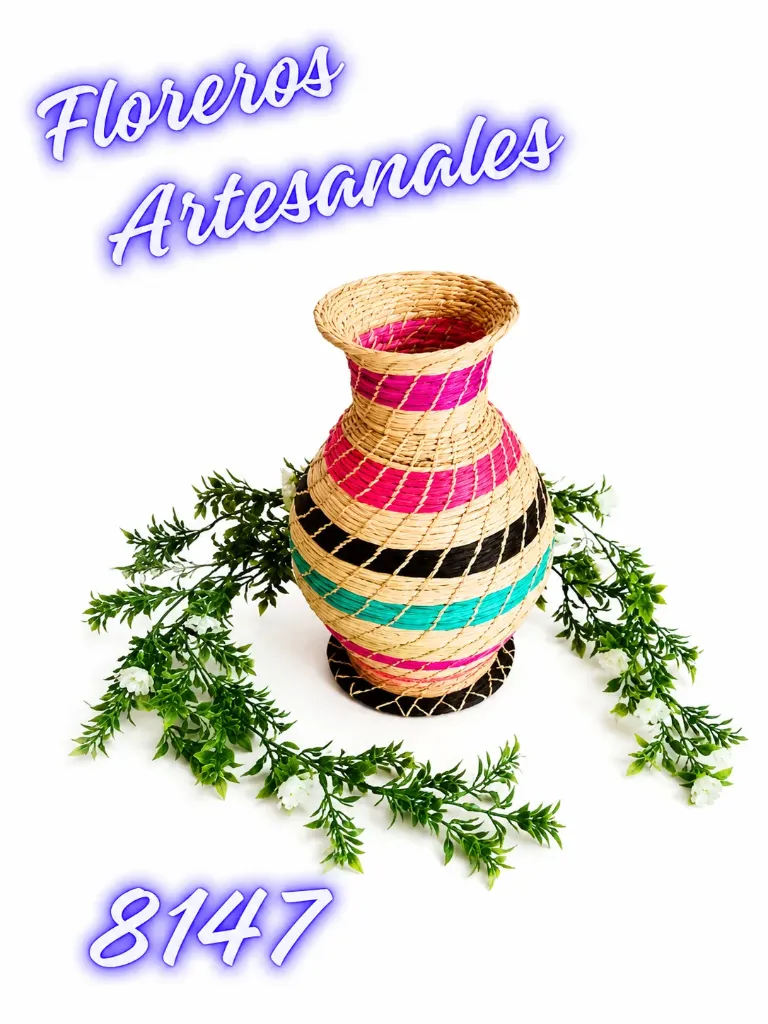 [3668147] Florero Artesanal Multicolor para Mujer 8147