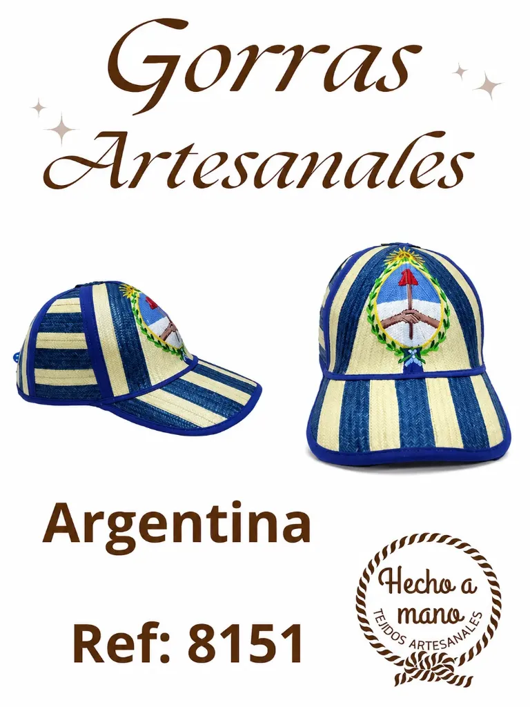 [3668151] Gorra Artesanal Bandera de Argentina Argentina para Mujer 8151