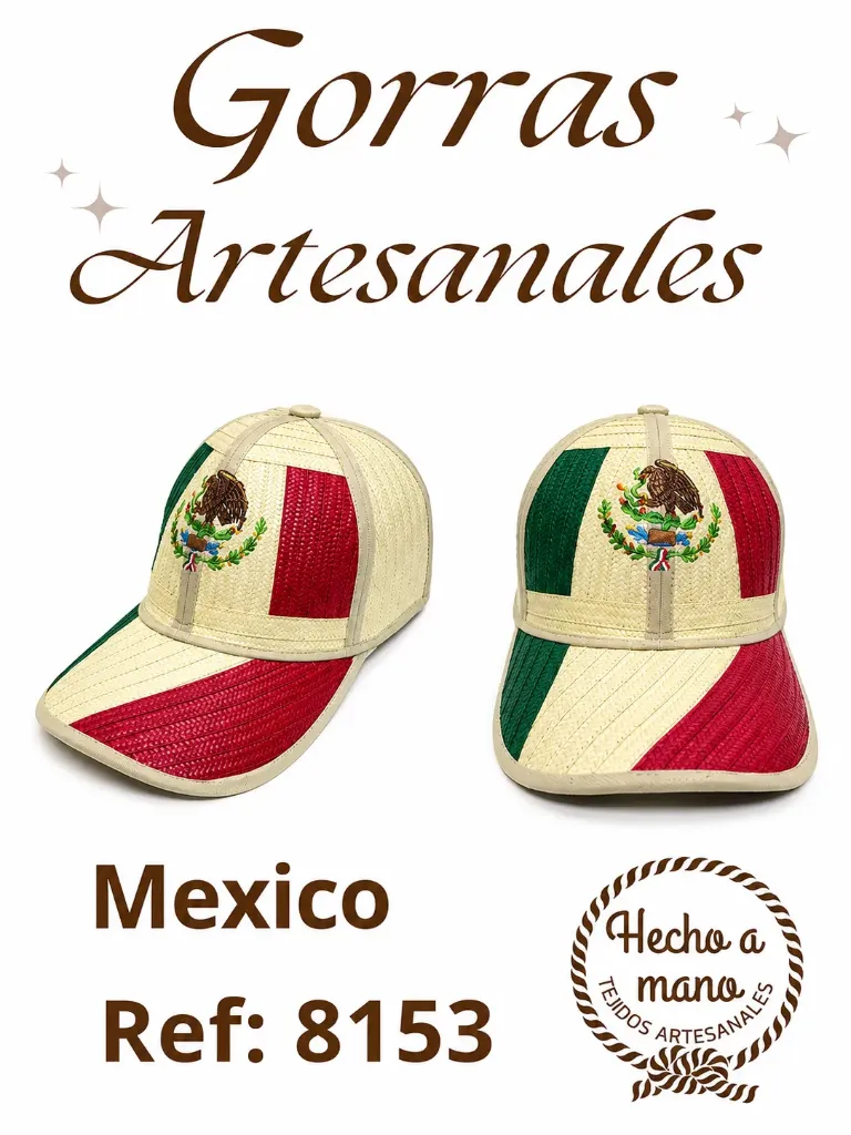 [3668153] Gorra Artesanal Bandera de México México para Mujer 8153