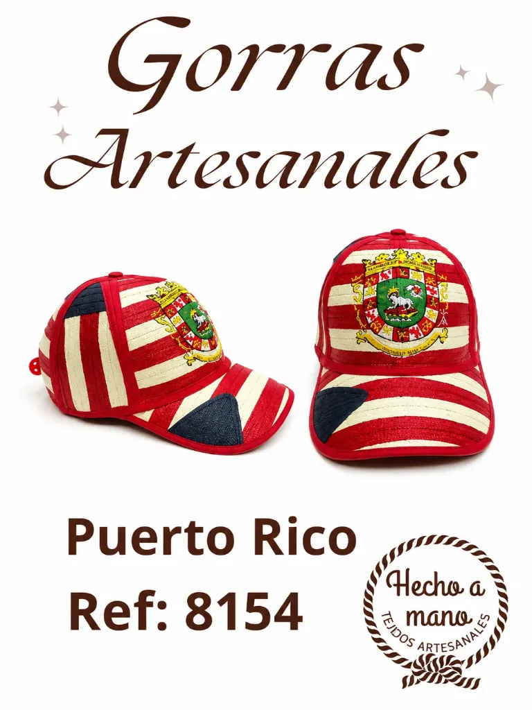 [3668154] Gorra Artesanal Bandera de Puerto Rico Puerto Rico para Mujer 8154