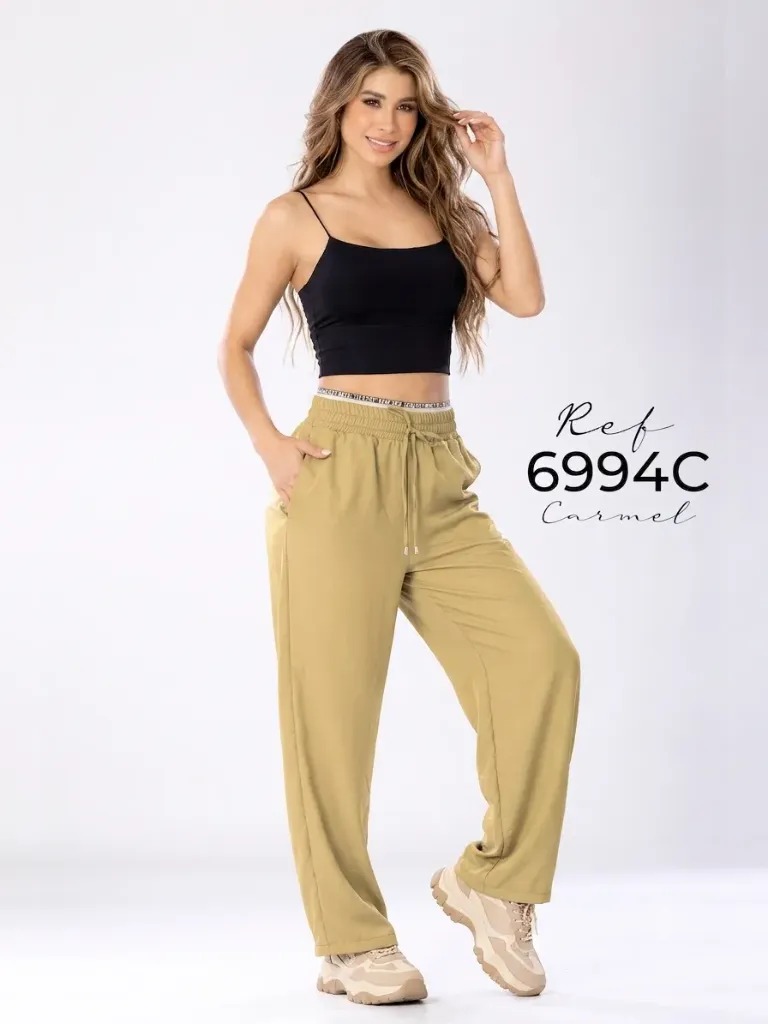 [2526994CL] Pantalón Pantalón Jogger Deportivo Caqui para Mujer 6994C