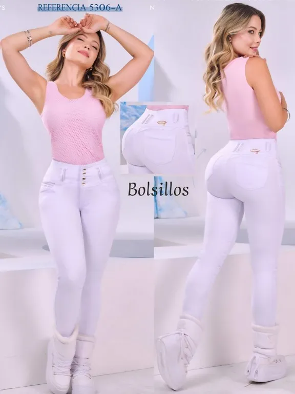 [2885306A01] Women's White Butt Lift Skinny Jeans 2885306A01