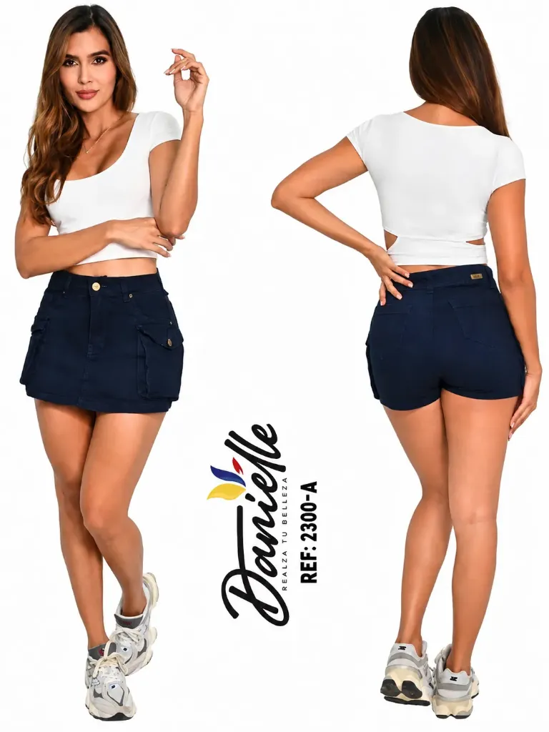 [1092300A11] Falda Short Levantacola Colombiano