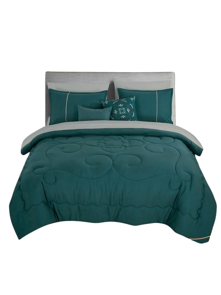 Women's Emerald Green Queen 6-Piece Comforter Set 22871Q