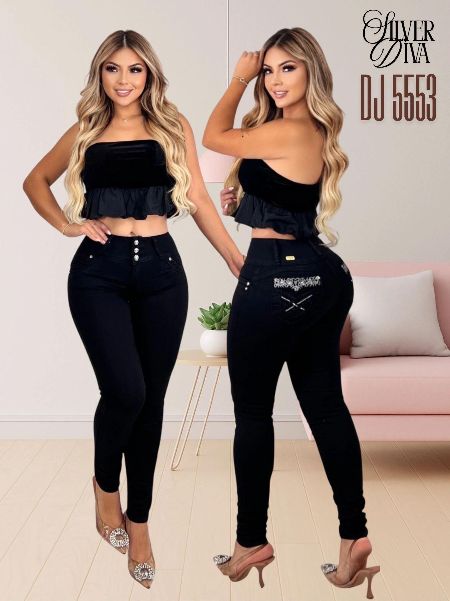 Women's Black Butt Lift Skinny Jeans DJ5559