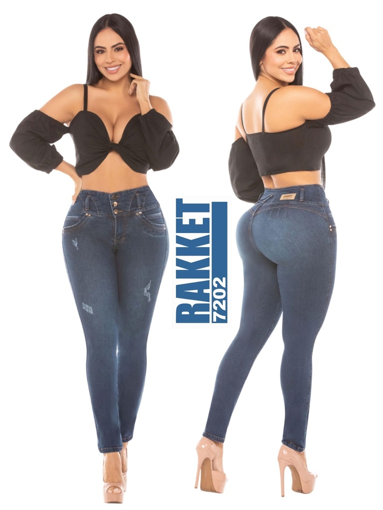 Women's Dark Blue Butt Lift Skinny Jeans 7202