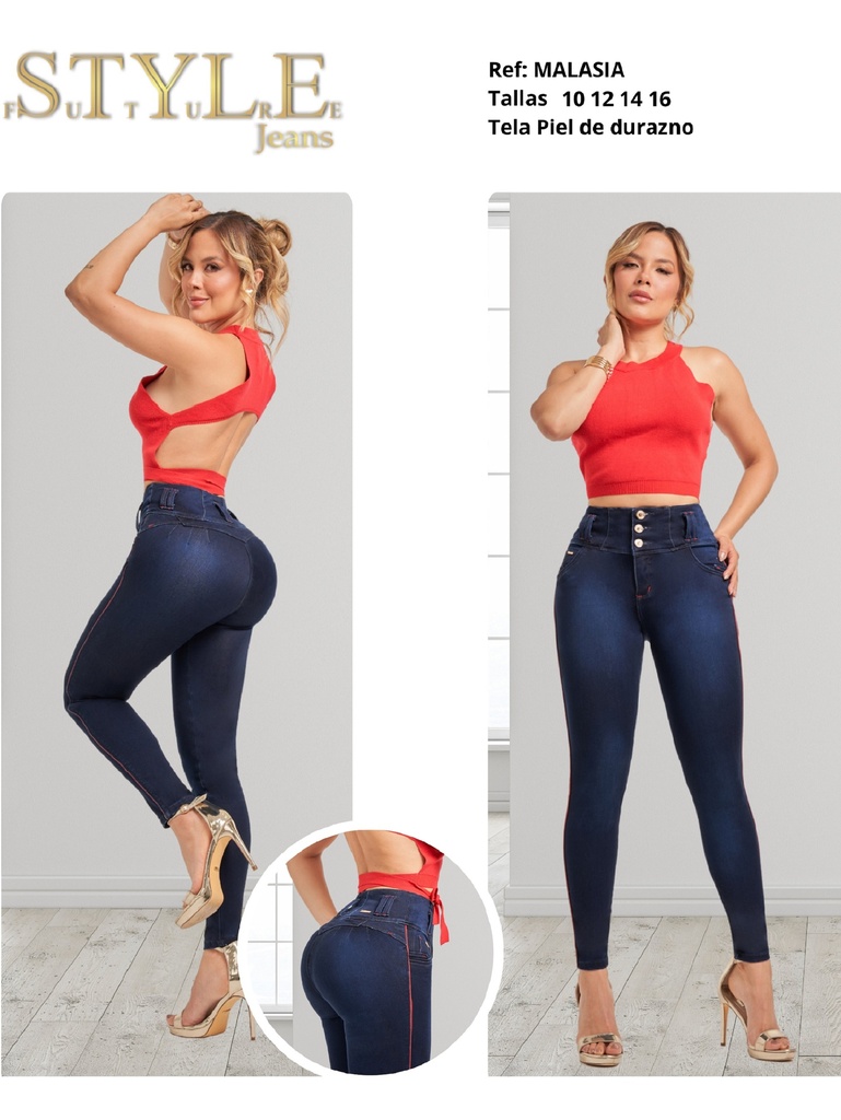 [321MALASIA05] Women's Dark Navy Butt Lift Skinny Jeans Malasia