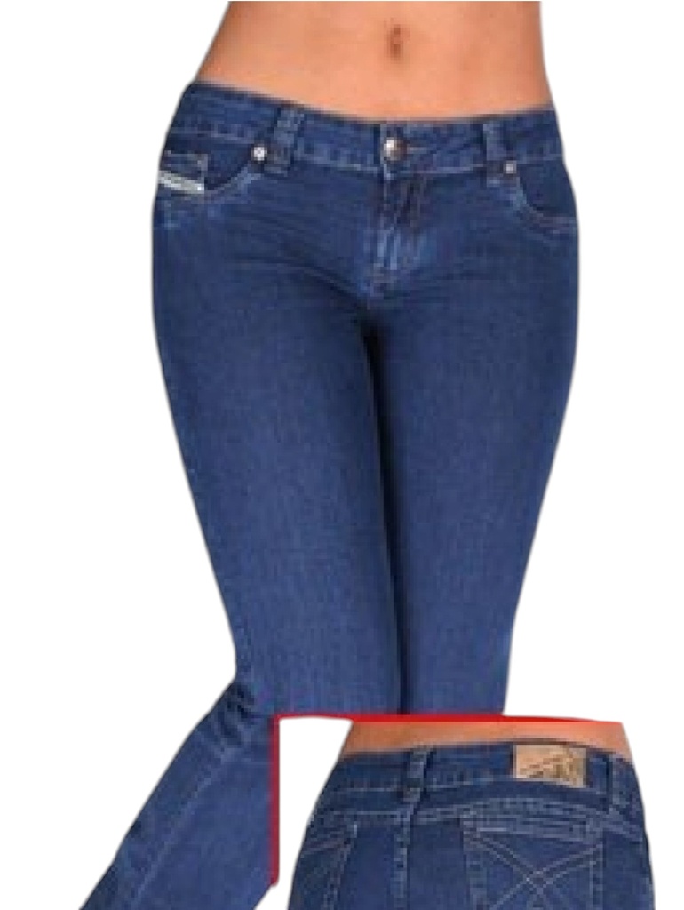 [000101328601] Jeans Levantacola Ajustados Clásicos Lavado Oscuro para Mujer 00010132860 (1)