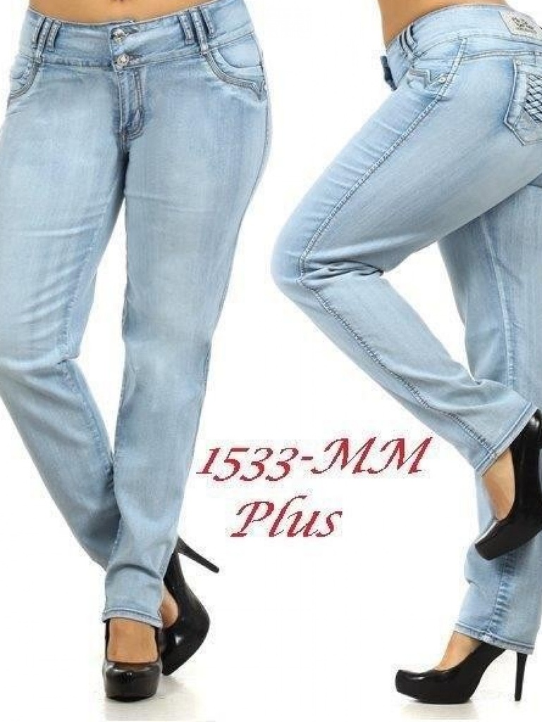 Women's Light Wash Butt Lift Skinny Jeans 1533-MM Plus