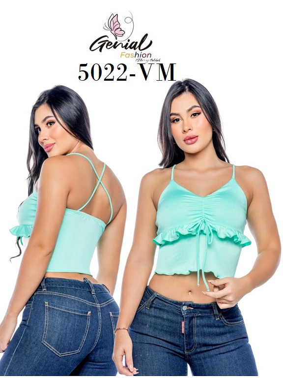 [1095022VMS] Top Camisola con Volantes Menta para Mujer 5022-VM (S)