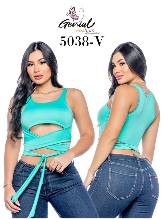 [1095038VS] Top con Abertura y Amarre Menta para Mujer 5038-V (S)