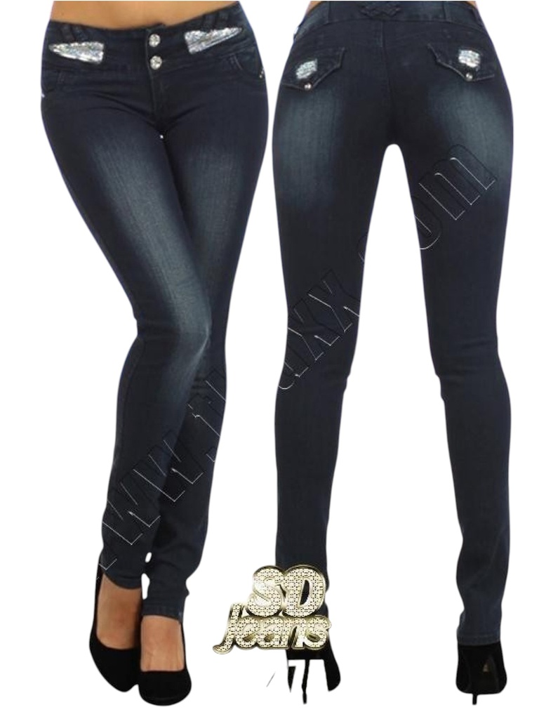 [1081527A01] Women's Black Butt Lift Skinny Jeans 1527A