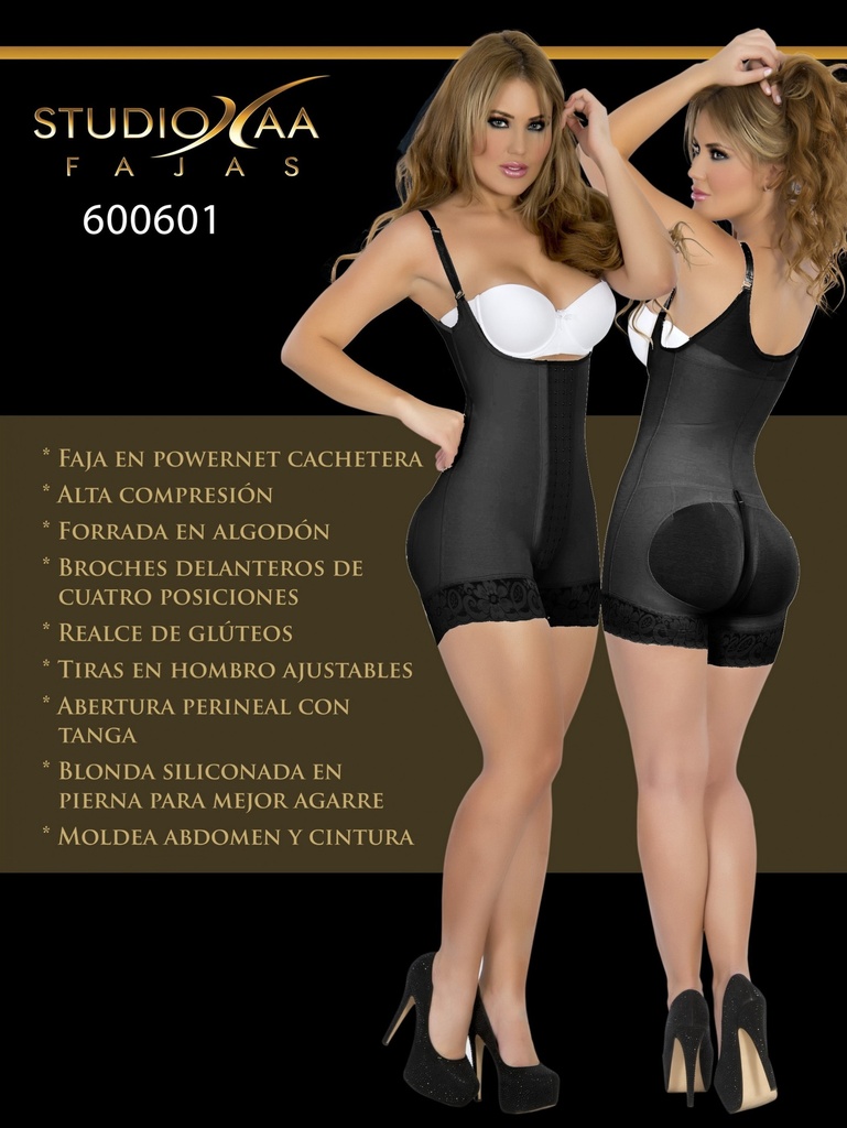 [1106006S01] Women's Black Open Bust Full Body Shaper Shapewear Body Shaper 6006-01 (S)