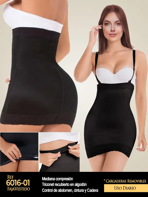 [1106016S01] Faja Moldeadora Faja Cintura Alta en Powernet Negro para Mujer 6016-01 (S)