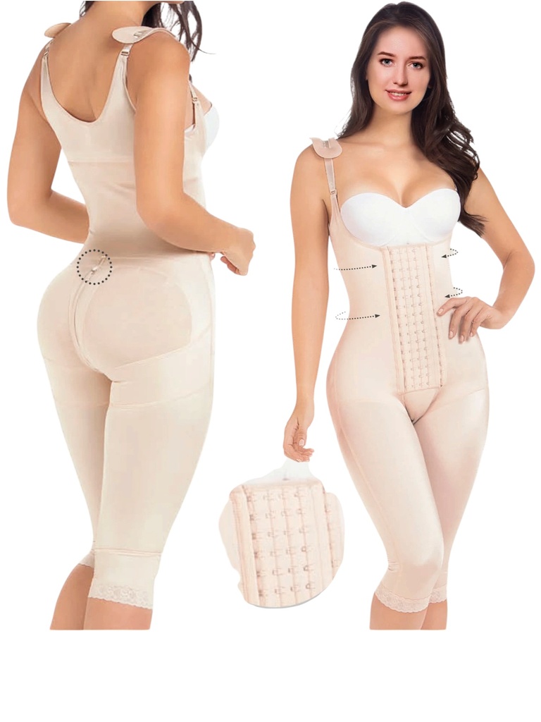 [1106025S02] Faja Moldeadora Faja Busto Abierto Hasta la Rodilla Beige para Mujer 6025-02 (S)