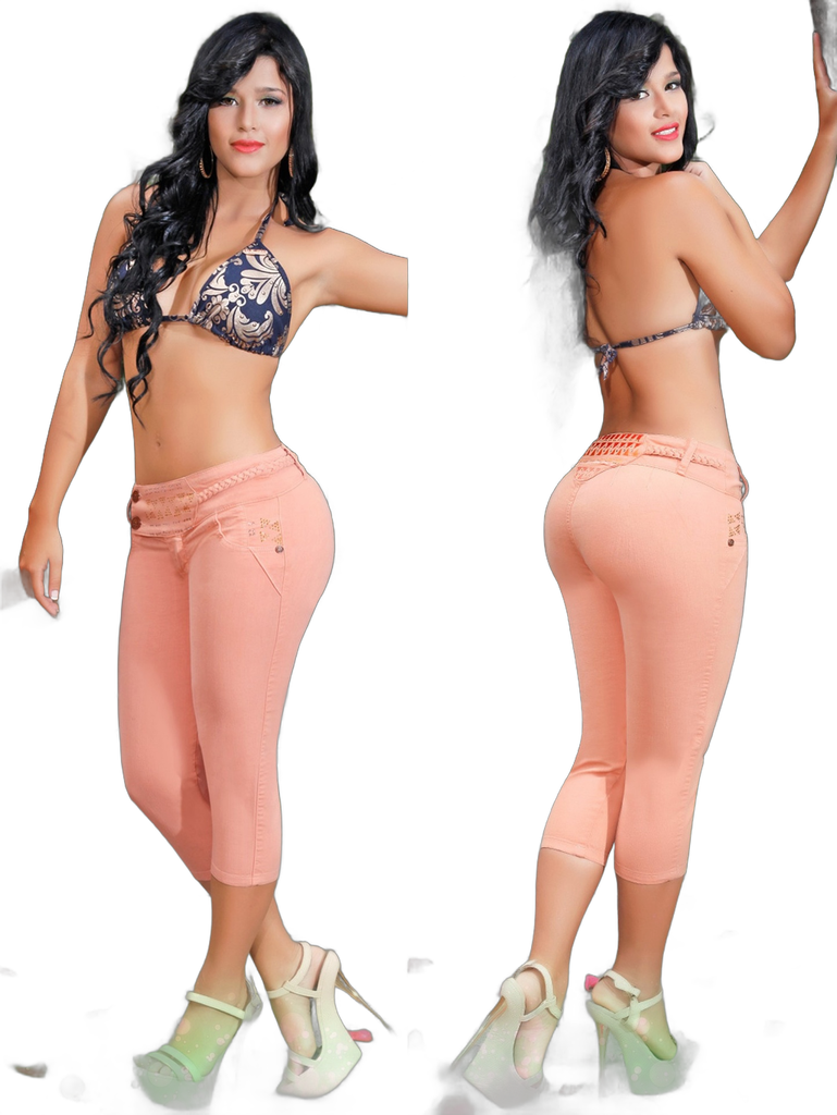 [000101734701] Women's Coral Butt Lift Capri Jeans 000101734701