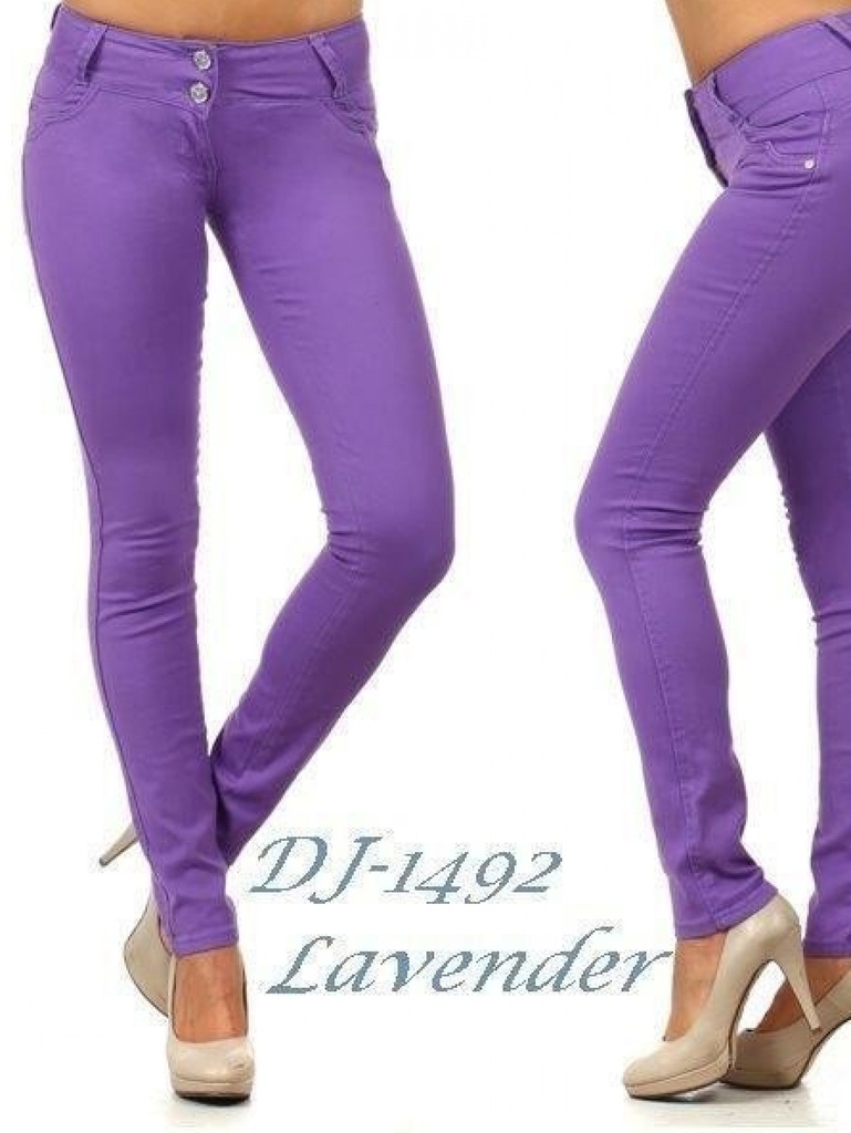 Jeans Ajustados Clásicos Lavanda para Mujer DJ-1492