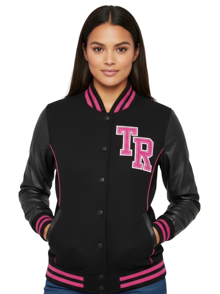 [20076022S] Chaqueta Chaqueta Varsity Negro para Mujer 7602-2 (S)