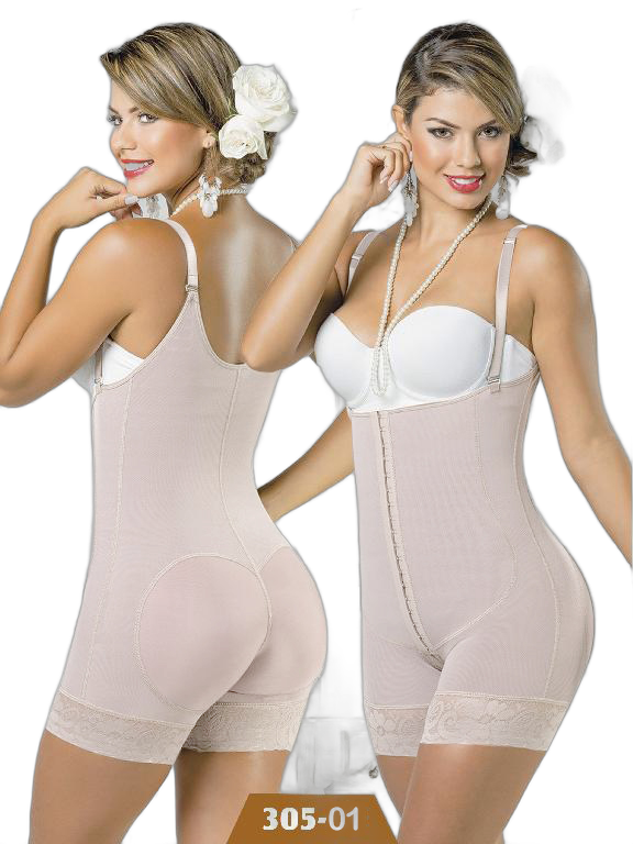 [230305M01] Women's Beige Short Leg Body Shaper Shapewear Body Shaper 305-01 (M)