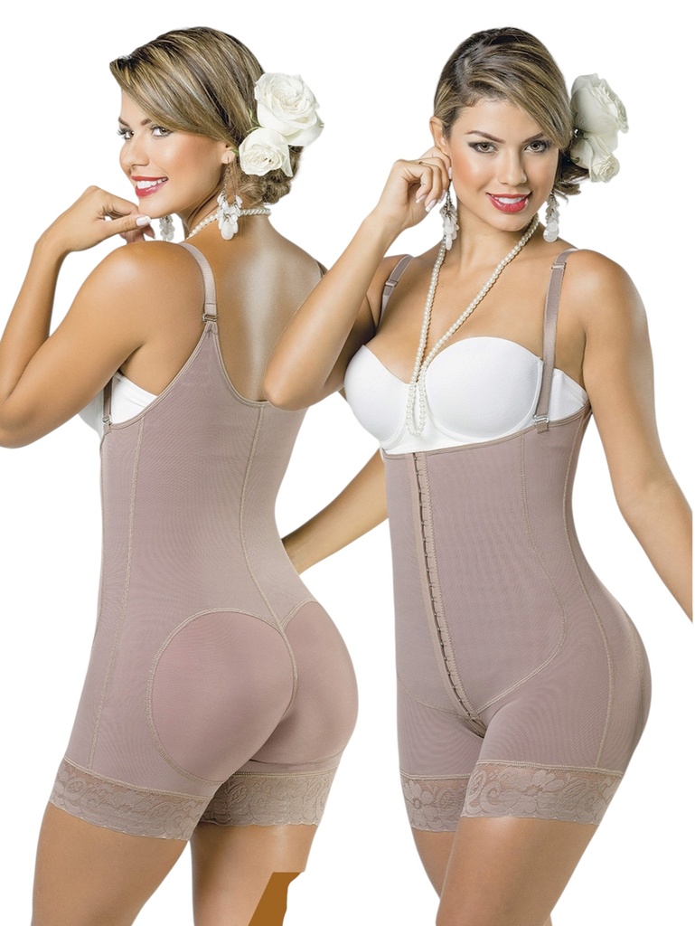 [230305M03] Women's Mocha Short Leg Body Shaper Shapewear Body Shaper 305-03 (M)