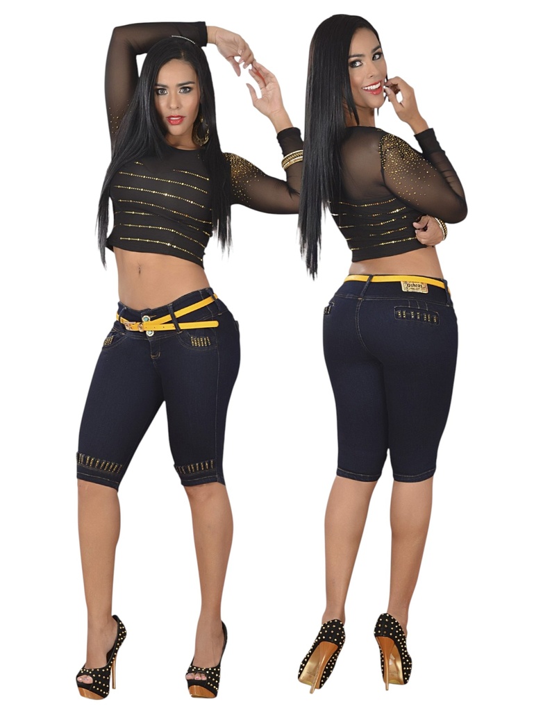[103916001] Short Bermuda Elástica Negro para Mujer 9160
