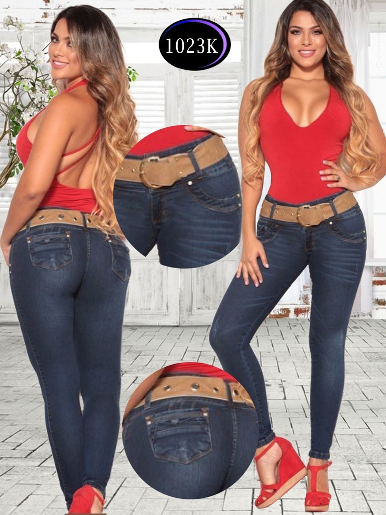 [2441023K01] Women's Dark Blue Butt Lift Skinny Jeans 1023K (1)