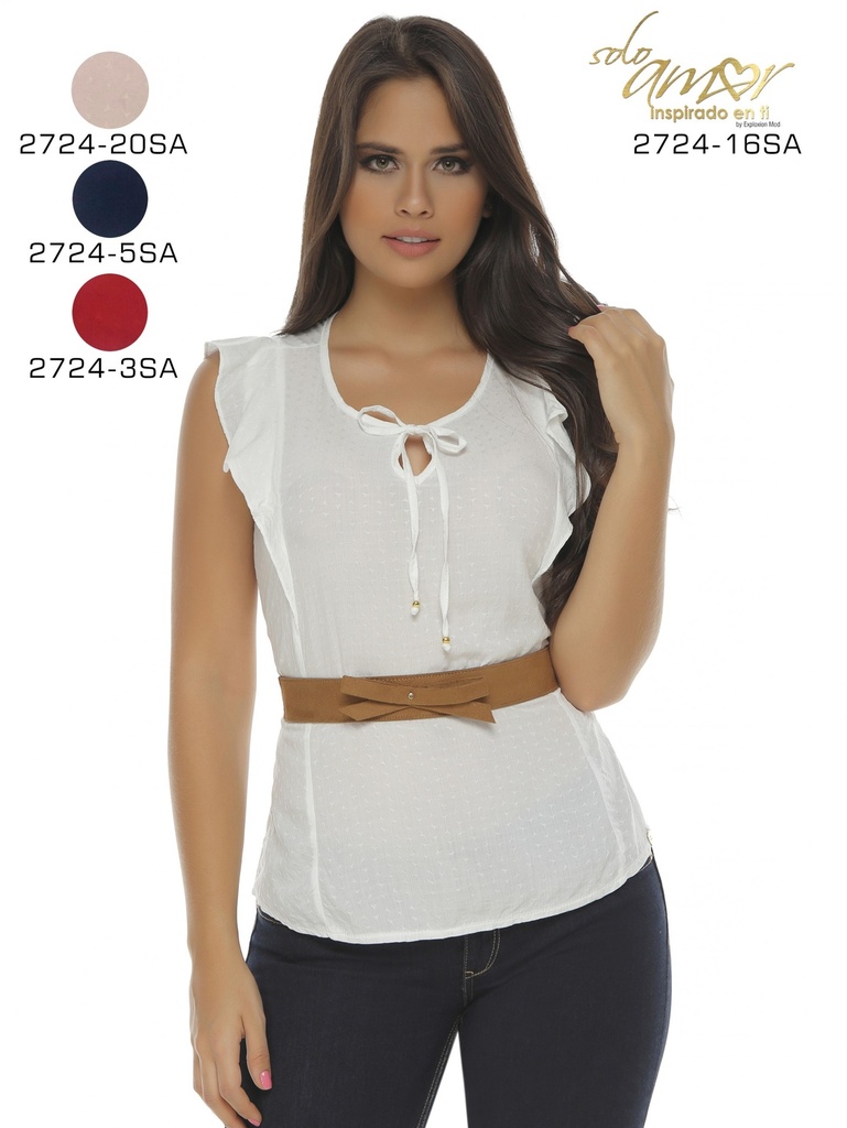 Blusa Sin Mangas Blanca para Mujer 2724-16SA